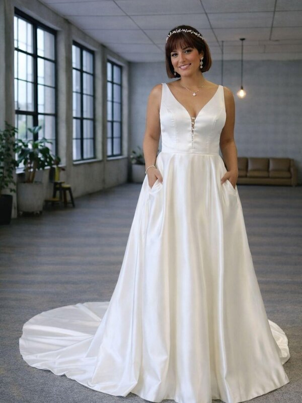 Brautkleid_Satin_Taschen_Kurvenschön