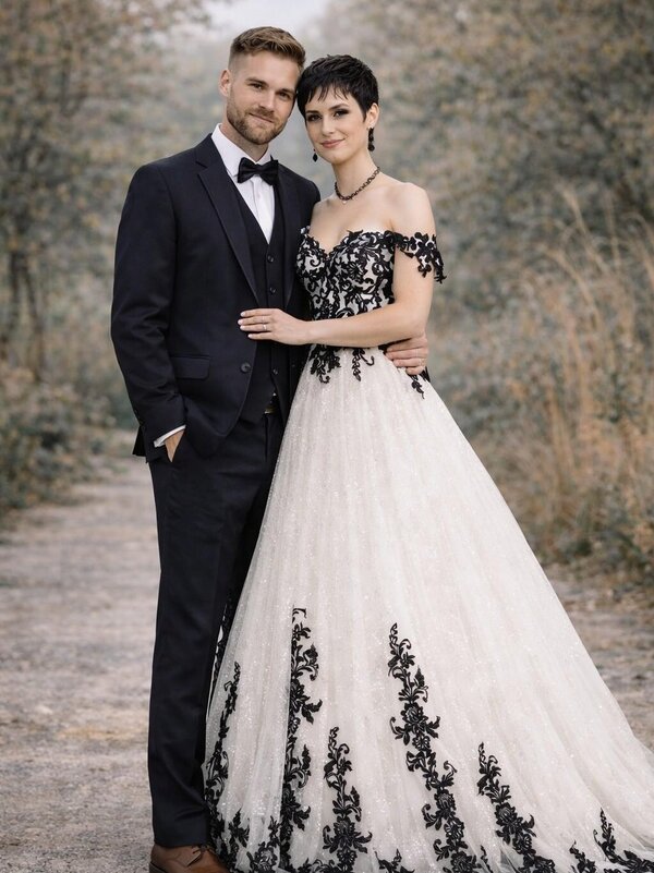 Anzug_Brautkleid_schwarz_Hochzeit