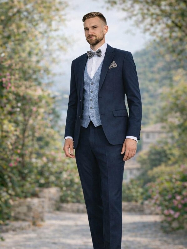 Anzug_dunkelblau_Hochzeit_Fliege_