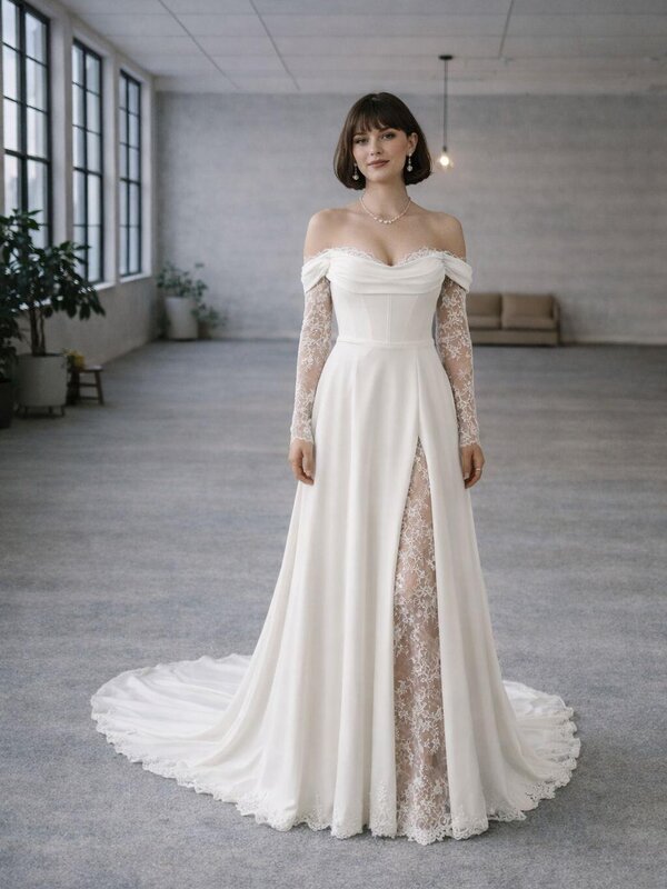 Brautkleid_elegant_Schlitz_Spitze_Courture