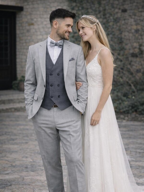 Anzug_grau_Vintage_Mütze_kariert_cool_Hochzeit