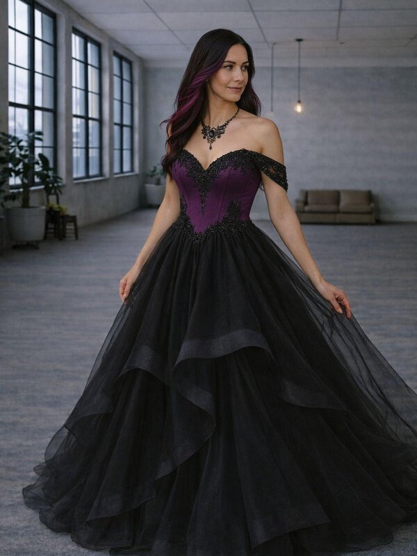 schwarzes_Brautkleid_lila_sunflower_Gothic_Sachsen_anhalt