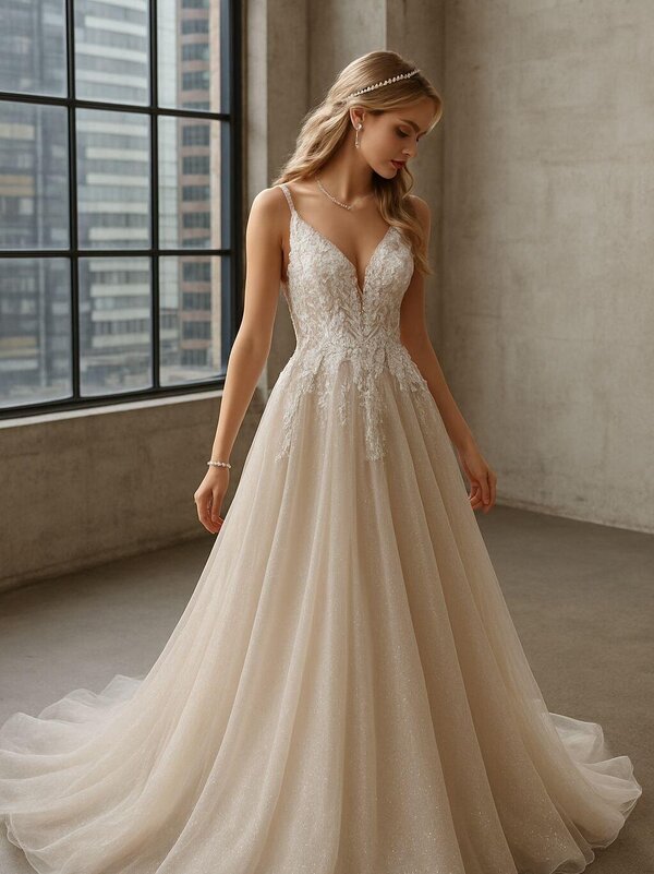 Brautkleid_romantisch_champagner_Tüll