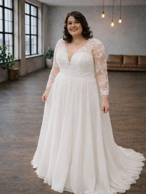 curvy_Brautkleid_lange_Ärmel_plussize_sunflower curvy_Brautkleid_lange_Ärmel_plussize_sunflower