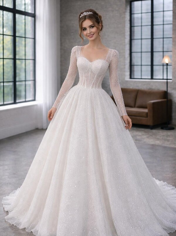 Prinzessinenbrautkleid_Tüll_Glitzer Prinzessinenbrautkleid_Tüll_Glitzer