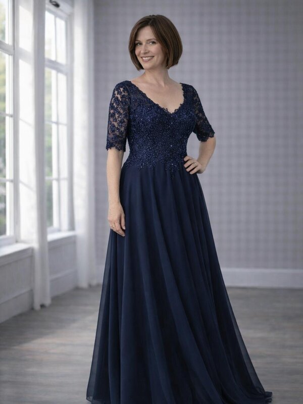 Brautmutter_Kleid_Hochzeit_Silberhochzeit_Blau Brautmutter_Kleid_Hochzeit_Silberhochzeit_Blau_Träger