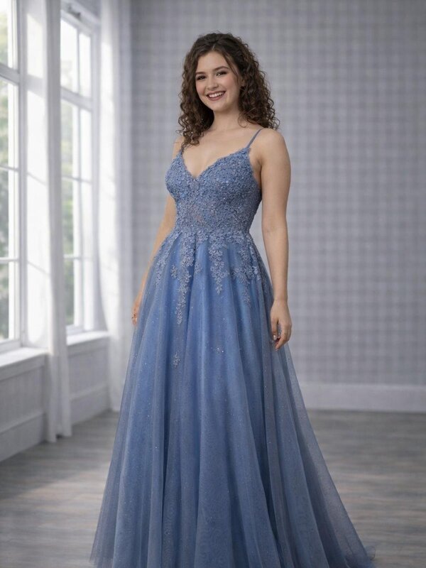 Abiballkleid_Blau_Tüll_Glitzer Abiballkleid_Blau_Tüll_Glitzer